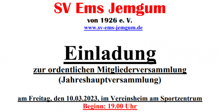 Jahreshauptversammlung 2023